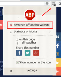 ปิด AdBlock Plus สำหรับ moviemakeronline.com ใน Chrome และ Opera
