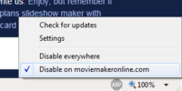 ปิด AdBlock Plus สำหรับ moviemakeronline.com ใน Internet Explorer